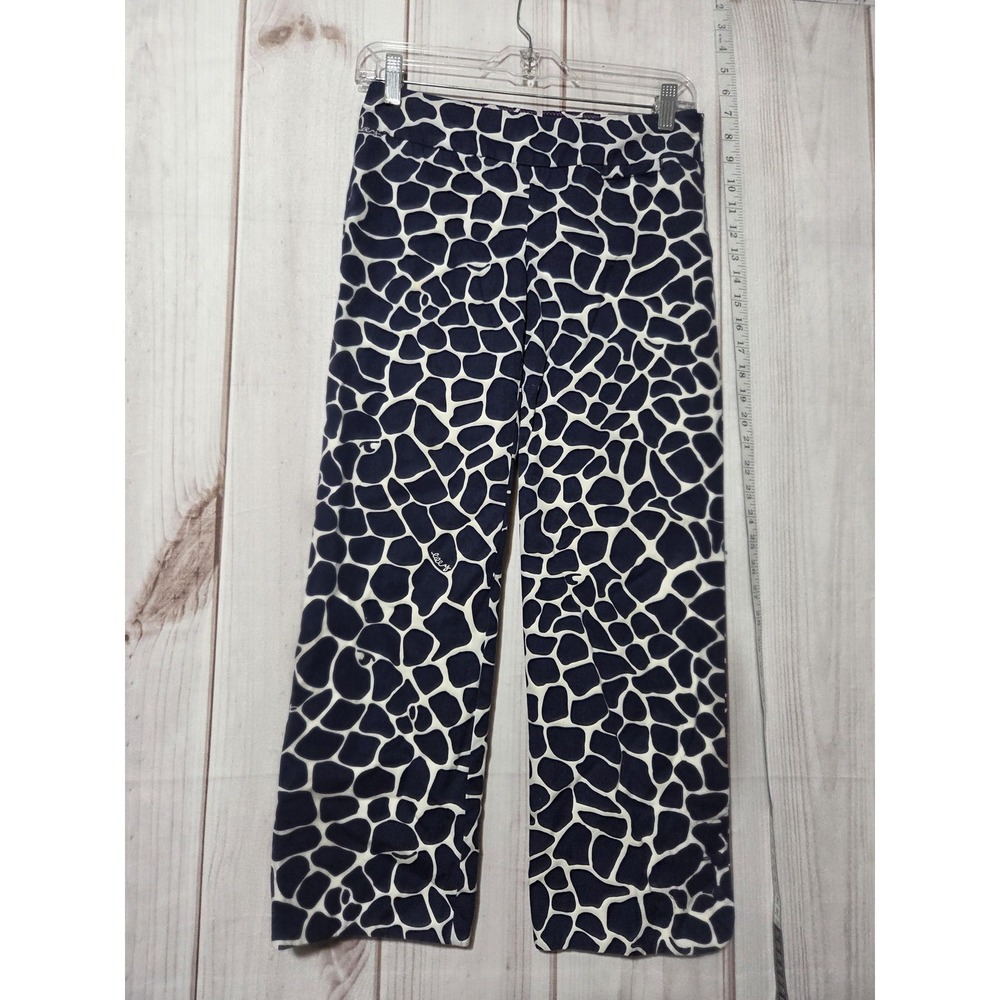 Lilly Pulitzer Pants Womens 0 Giraffe Print Straight Leg Preppy Animal Pattern